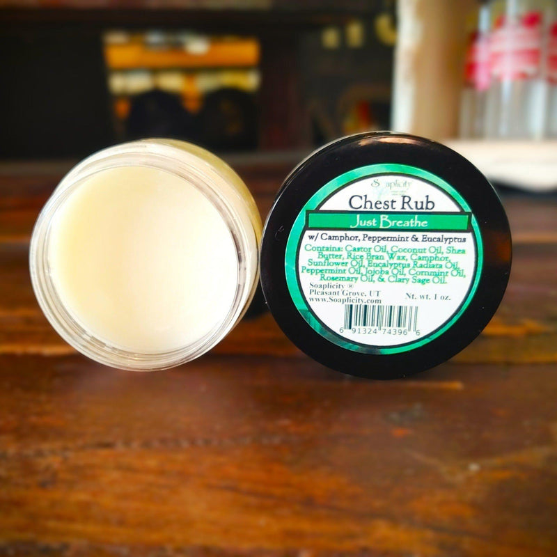 Soaplicity Just Breathe Chest Rub with Camphor & Eucalyptus Radiata Chest Rub Saddle Brown