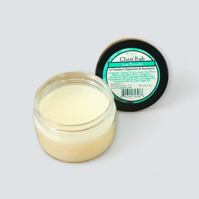 Soaplicity Just Breathe Chest Rub with Camphor & Eucalyptus Radiata Chest Rub Light Gray