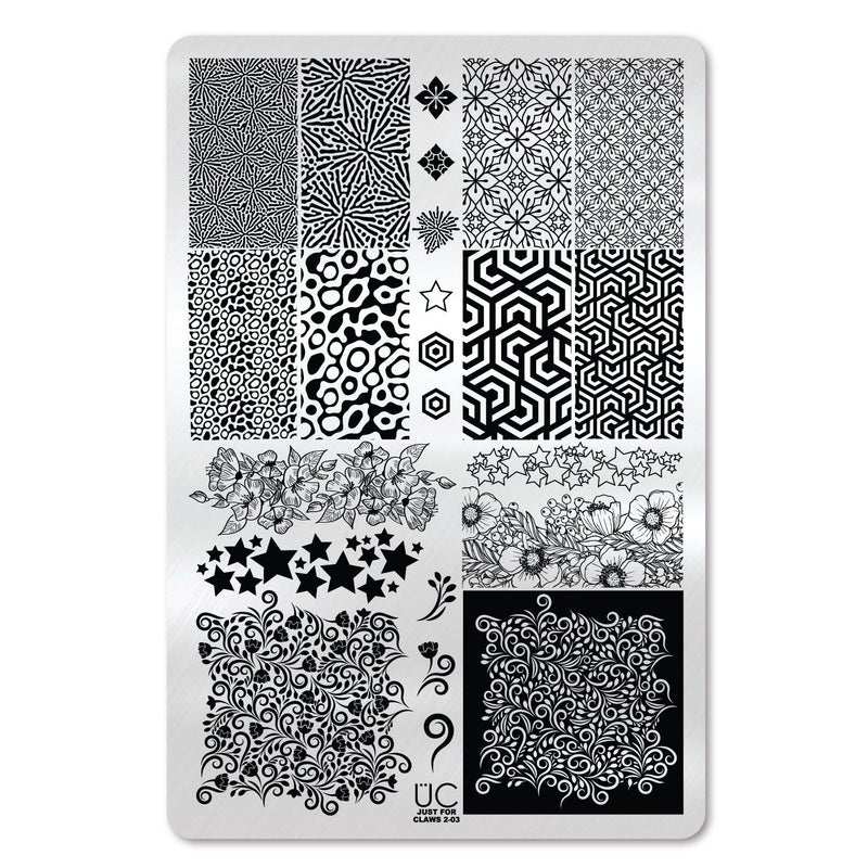 UberChic Beauty Just for CLAWS Collection-02 Stamping Plate Light Gray