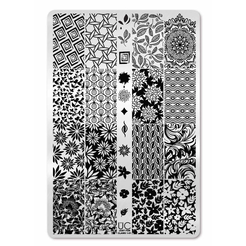 UberChic Beauty Just for CLAWS Collection-01 Stamping Plate Light Gray