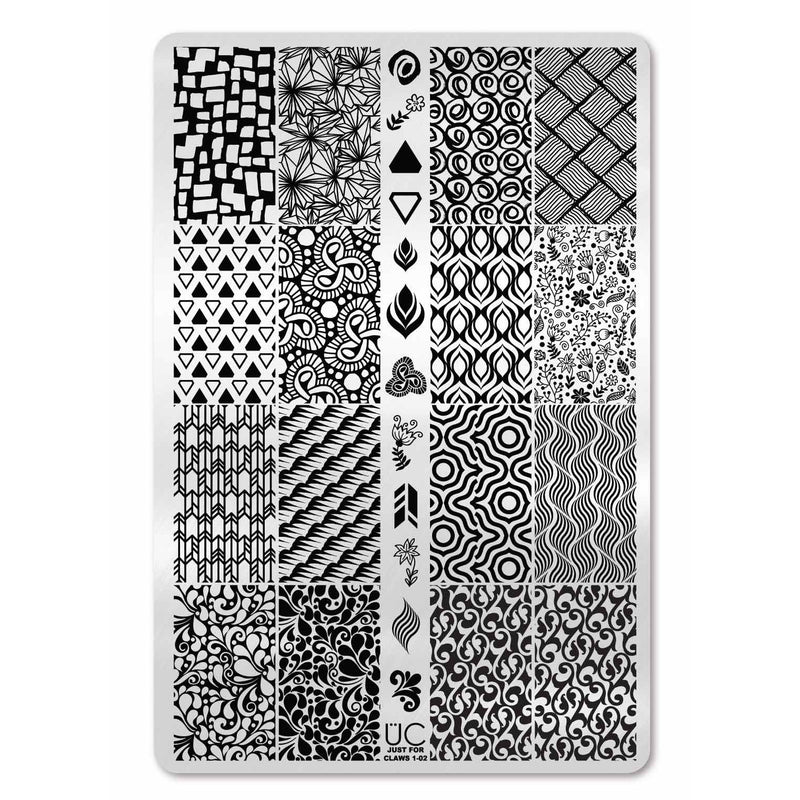 UberChic Beauty Just for CLAWS Collection-01 Stamping Plate Light Gray