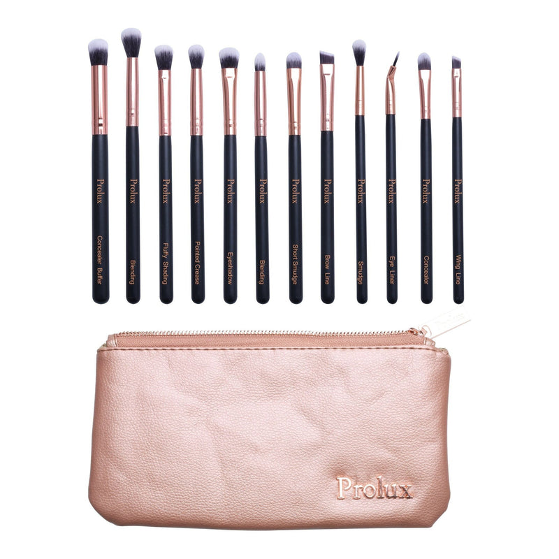 Prolux Cosmetics Deluxe 12 Piece Eye Makeup Brush Set BRUSH SET Thistle