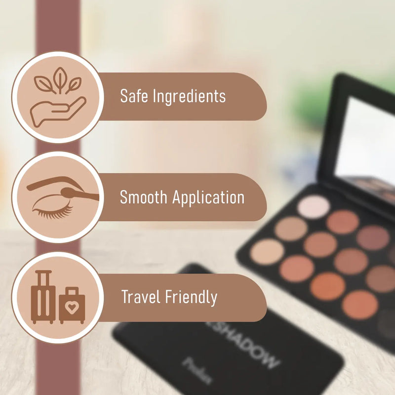 Prolux Cosmetics Prolux 15-Shade Eyeshadow Palette EYESHADOW Light Gray