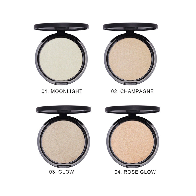 Prolux Cosmetics Highlighter Makeup Powder Highlighter Gray #1 Moonlight,#2 Champagne,#3 Glow,#4 Rose Gold