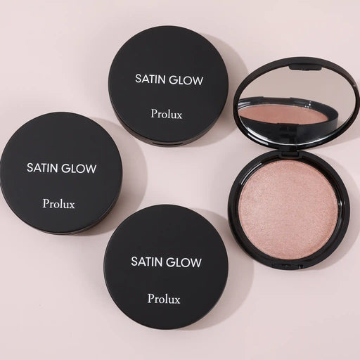 Prolux Cosmetics Satin Glow Highlighter HIGHLIGHT Light Gray #1-Moonlight,#2-Champagne,#3-Glow,#4-Rose Gold