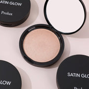 Prolux Cosmetics Satin Glow Highlighter HIGHLIGHT Dark Slate Gray #1-Moonlight,#2-Champagne,#3-Glow,#4-Rose Gold