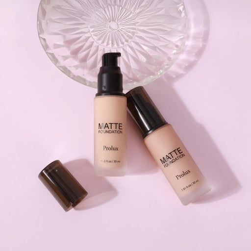 Prolux Cosmetics Lightweight Matte Foundation face foundation Lavender 1 Natural Beige,2 Soft Ivory,3 Creamy Beige,4 Medium Beige,5 Soft Beige,6 Dark Beige,11 Golden Neutral,12 Nude Fair,13 Honey,14 Honey Fair,15 Golden Dark,16 Spiced Almond