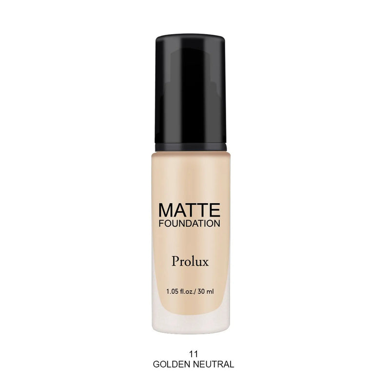 Prolux Cosmetics Lightweight Matte Foundation face foundation Black 11 Golden Neutral