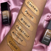 Prolux Cosmetics 2 in 1 Foundation and Concealer face foundation Sienna 1 Cashew,2 Pecan,3 Bisque,4 Chestnut,5 Almond,6 Cocoa