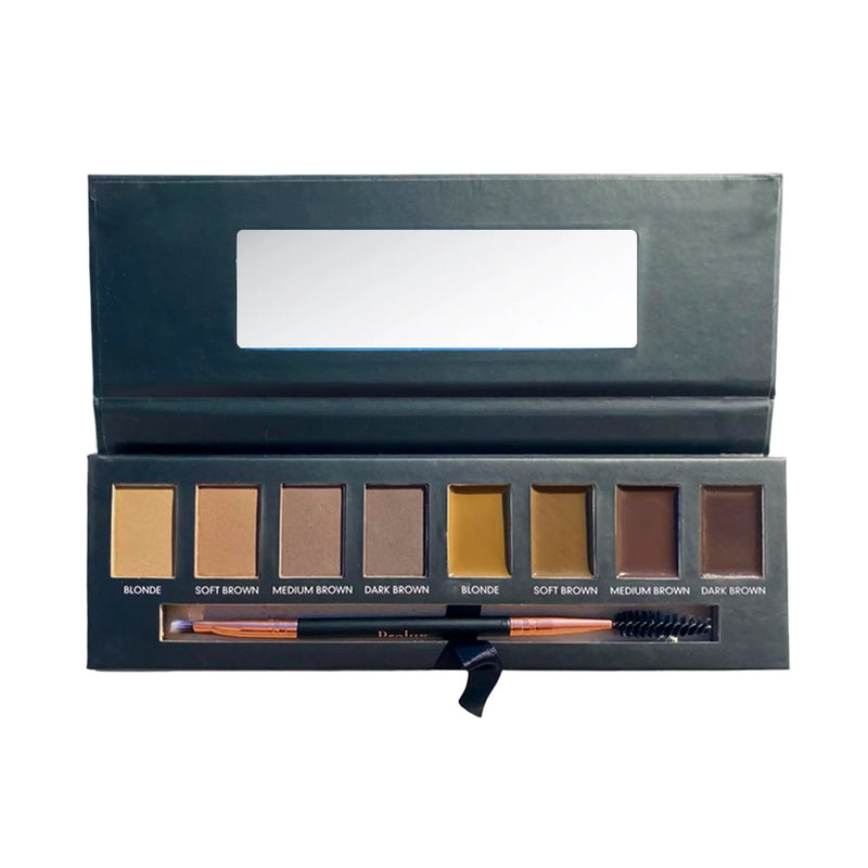 Prolux Cosmetics Eyebrow Makeup Kits | 8 Shade Brow Palette with Brush brow gel/palette White Smoke