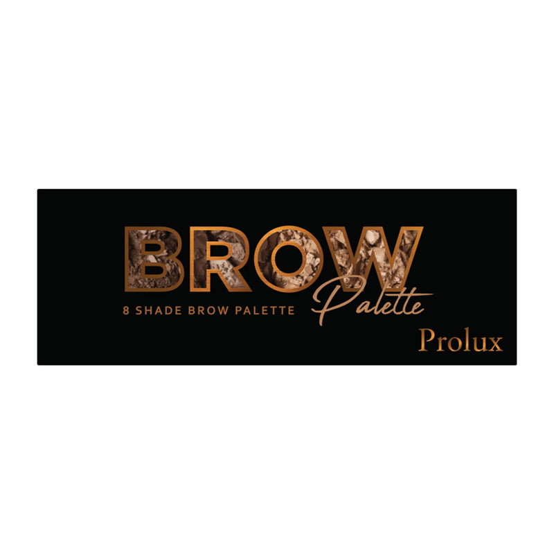 Prolux Cosmetics Eyebrow Makeup Kits | 8 Shade Brow Palette with Brush brow gel/palette Black