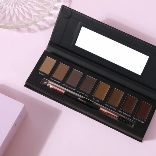 Prolux Cosmetics Eyebrow Makeup Kits | 8 Shade Brow Palette with Brush brow gel/palette Lavender