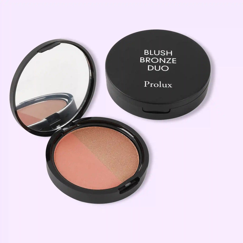Prolux Cosmetics Blush Bronzer Duo | Bronze Makeup Lavender Blush 1 Golden Peach Glow,2 Golden Hour,3 Gold Digger,4 Brazillian Glow