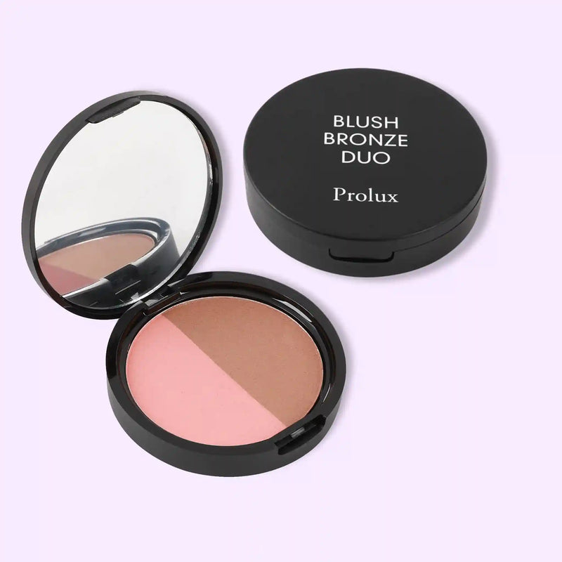 Prolux Cosmetics Blush Bronzer Duo | Bronze Makeup Lavender Blush 1 Golden Peach Glow,2 Golden Hour,3 Gold Digger,4 Brazillian Glow