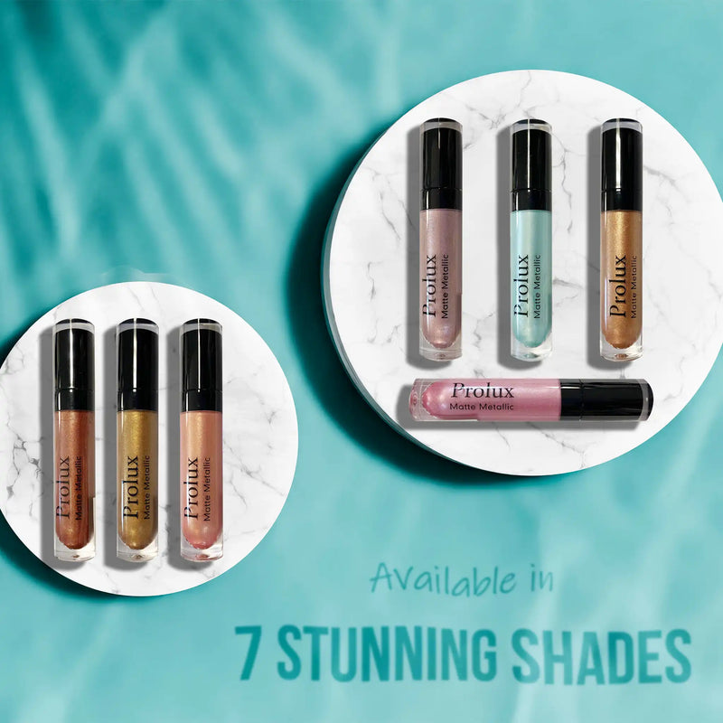 Prolux Cosmetics Matte Metallic Lip Gloss Lip Gloss Medium Aquamarine #76-Whimsical,#77-Dethrone,#78-Majesty,#79-Princess,#80-Unicorn,#81-Fairy Tale,#82-Enchanted