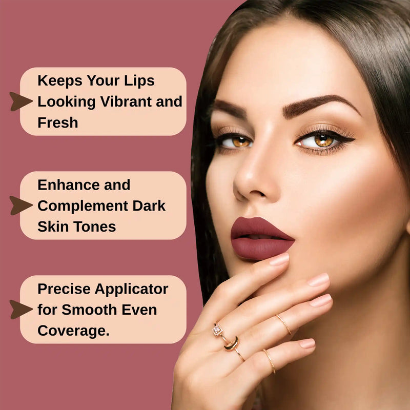 Prolux Cosmetics Prolux Matte Lip Gloss for Dark Skin Lip Gloss Maroon #8-Red Velvet,#22-Charming,#29-Sorbet,#30-Jewel,#35-Black Truffle,#36-Rebel,#39-Poppy Love,#40- Be Witch,#43-Grim