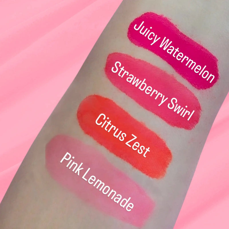 Prolux Cosmetics Perfect Pout Lip Tints Light Pink PINK LEMONADE,CITRUS ZEST,JUICY WATERMELON,STRAWBERRY SWIRL