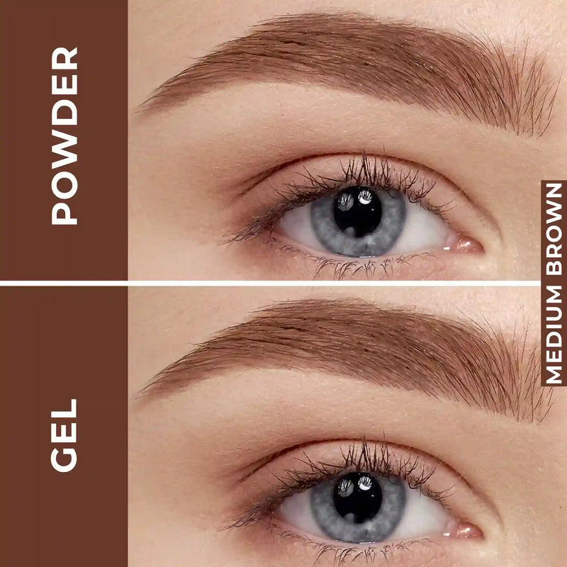 Prolux Cosmetics Powder Eyebrow Makeup - Best Eyebrow Gel eye brow powder Saddle Brown 1 Black,2 Dark Brown,3 Medium Brown,4 Soft Brown