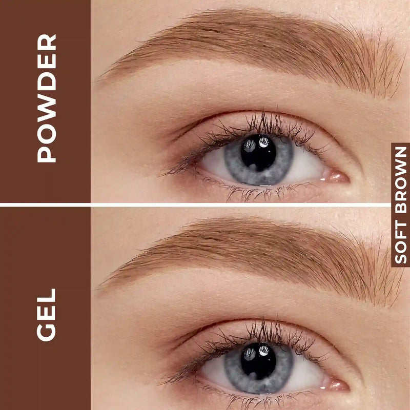 Prolux Cosmetics Powder Eyebrow Makeup - Best Eyebrow Gel eye brow powder Saddle Brown 1 Black,2 Dark Brown,3 Medium Brown,4 Soft Brown