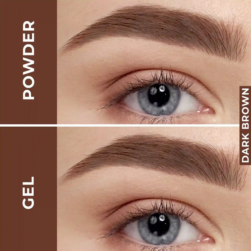Prolux Cosmetics Powder Eyebrow Makeup - Best Eyebrow Gel eye brow powder Saddle Brown 1 Black,2 Dark Brown,3 Medium Brown,4 Soft Brown