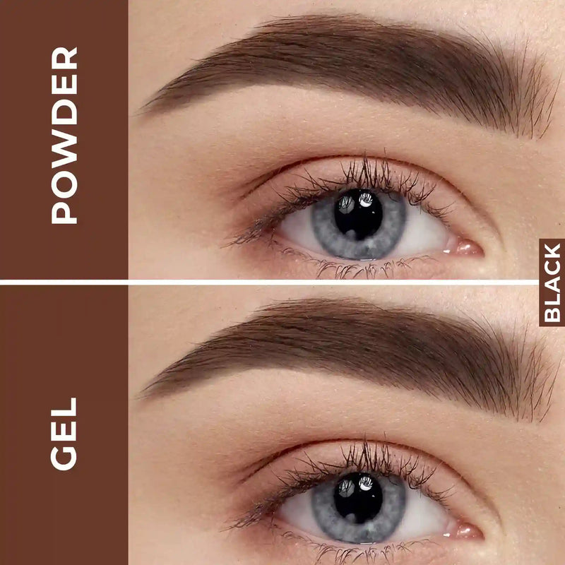 Prolux Cosmetics Powder Eyebrow Makeup - Best Eyebrow Gel eye brow powder Saddle Brown 1 Black,2 Dark Brown,3 Medium Brown,4 Soft Brown