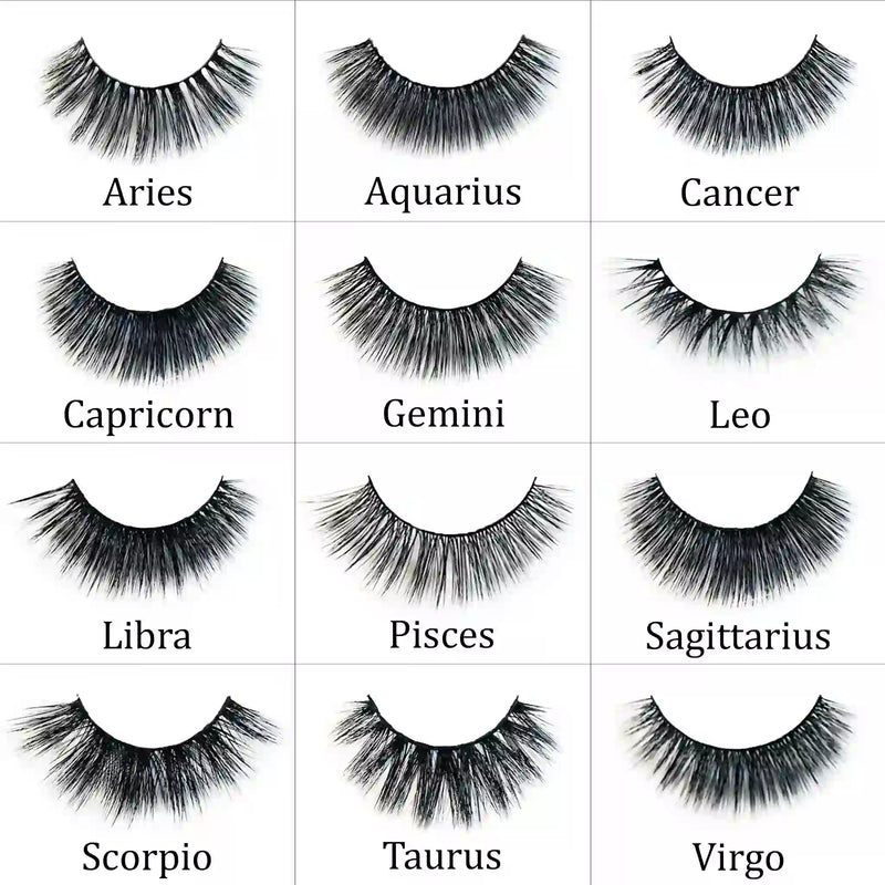 Prolux Cosmetics Zodiac Faux Mink Lashes Eyelashes Eyelashes White Smoke #1-Aries,#2- Aquarius,#3- Cancer,#4- Capricorn,#5- Gemini,#6- Leo,#7- Libra,#8- Pisces,#9- Sagittarius,#10-Scorpio,#11- Taurus,#12- Virgo