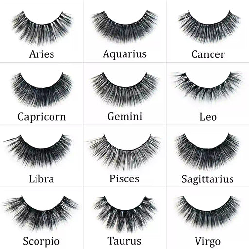 Prolux Cosmetics Zodiac Faux Mink Lashes Eyelashes Eyelashes White Smoke #1-Aries,#2- Aquarius,#3- Cancer,#4- Capricorn,#5- Gemini,#6- Leo,#7- Libra,#8- Pisces,#9- Sagittarius,#10-Scorpio,#11- Taurus,#12- Virgo