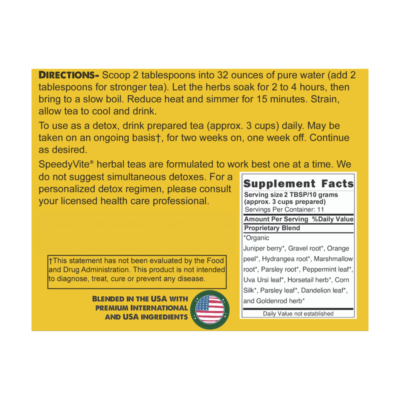 SpeedyVite® Kidney LifeBoost® Tea | USDA Organic Kidney & Bladder Support* | SpeedyVite® - FREE SHIPPING Tea Goldenrod 1x 4oz Loose leaf,1x 28 Teabags,1x 2oz Loose leaf,1x 8oz [2x 4oz] Loose leaf,CASE OF 6x 4oz Loose Leaf,CASE OF 6x 28 Teabags