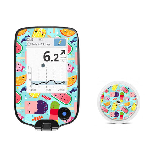 Peelz Kawaii Sweets Freestyle Libre 2 Peelz/Stickers White Smoke Receiver + Sensor,Sensor Only