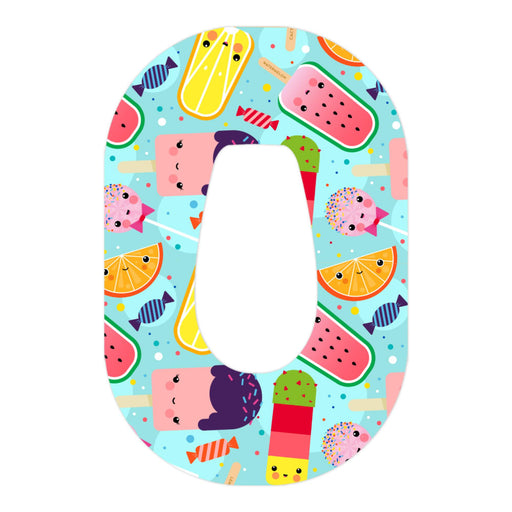 Peelz Kawaii Sweets Patch Dexcom G6 Patch Tape - Pump Peelz Patch Medical Tape White Smoke 12-Pack (Set of 12 Patches),4-Pack (Set of 4 Patches),1-Single (One Patch)