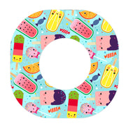 Peelz Kawaii Sweets Dexcom G7 and Stelo Patch Tape - Pump Peelz Patch Medical Tape White Smoke 12-Pack (Set of 12 Patches),4-Pack (Set of 4 Patches)