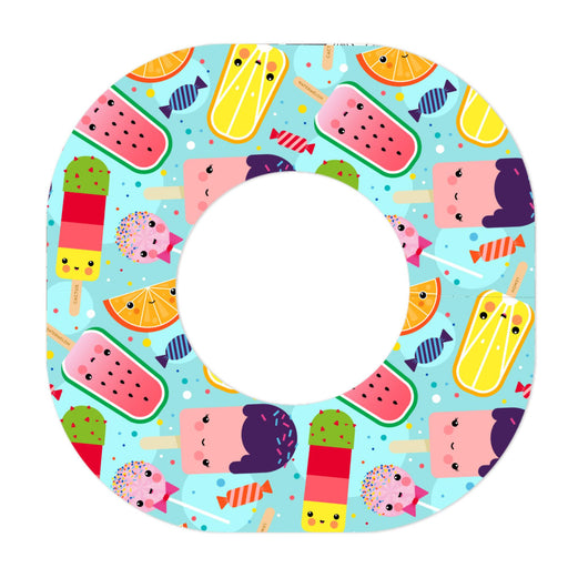 Peelz Kawaii Sweets Dexcom G7 and Stelo Patch Tape - Pump Peelz Patch Medical Tape White Smoke 12-Pack (Set of 12 Patches),4-Pack (Set of 4 Patches)