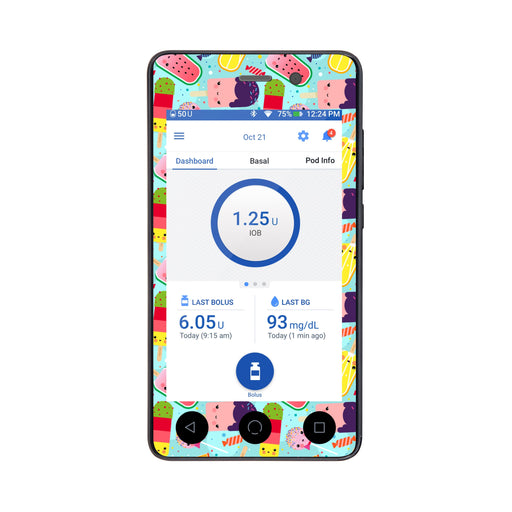 Peelz Kawaii Sweets Sticker for Omnipod DASH® PDM – Pump Peelz Peelz/Stickers White Smoke Whole System Peelz (front + case),Front Peelz,Case Peelz