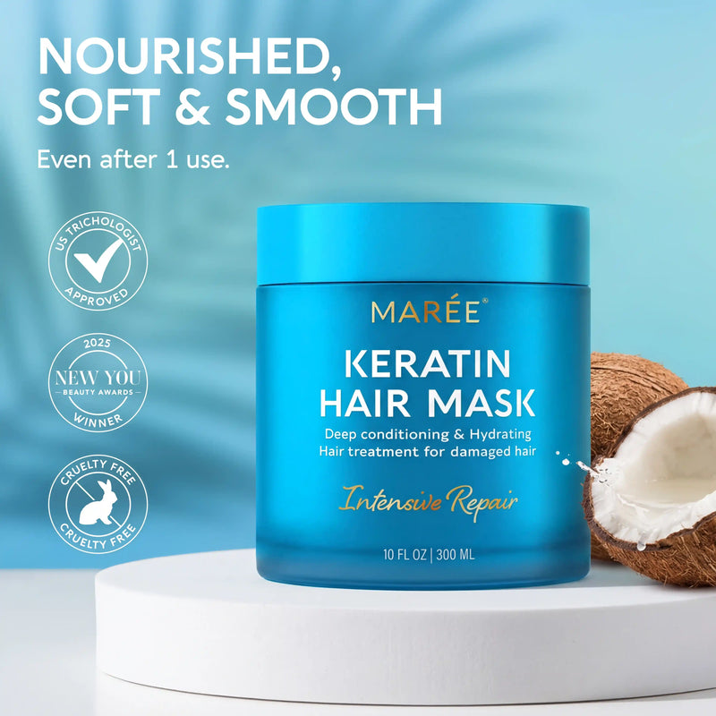 Maree Keratin Mask for Damaged Hair Sky Blue 1 item - Complete your routine,2 items - Good choice,3 items - Best price
