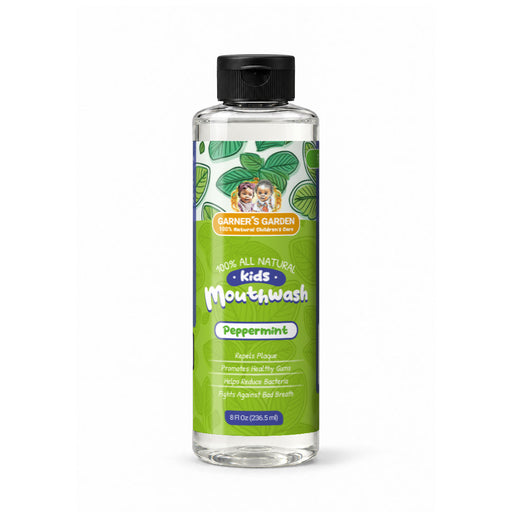 Garner's Garden Kid's Natural Mouthwash | H2O2 | Antibacterial Fluoride-Free Oral Care White Smoke Peppermint & Tea Tree Essential Oils / Double pack of 2,Peppermint & Tea Tree Essential Oils / Single