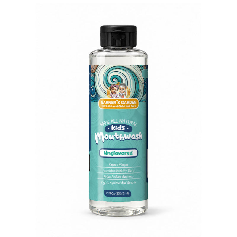 Garner's Garden Kid's Natural Mouthwash | H2O2 | Antibacterial Fluoride-Free Oral Care White Smoke Unflavored / Double pack of 2,Unflavored / Single
