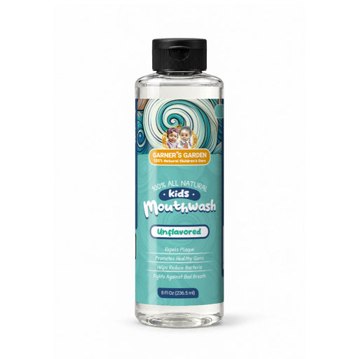 Garner's Garden Kid's Natural Mouthwash | H2O2 | Antibacterial Fluoride-Free Oral Care White Smoke Unflavored / Double pack of 2,Unflavored / Single