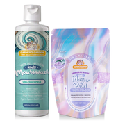 Garner's Garden Kid's Mouthwash and Tooth Powder Package Kids White Smoke 8 oz Kids Unflavored MW / 2 oz Kids Mother of Pearl TP (white in color)