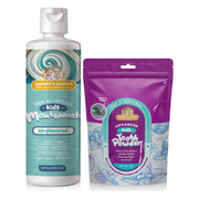 Garner's Garden Kid's Mouthwash and Tooth Powder Package Kids White Smoke 8 oz Kids Unflavored MW / 2 oz Kids Organic TP (w/charcoal)