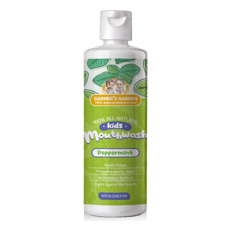 Garner's Garden Kid's Natural Mouthwash | H2O2 | Antibacterial Fluoride-Free Oral Care White Smoke Peppermint & Tea Tree Essential Oils / Single