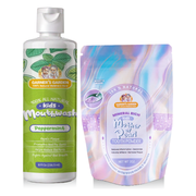 Garner's Garden Kid's Mouthwash and Tooth Powder Package Kids White Smoke 8 oz Kids Peppermint MW / 2 oz Kids Mother of Pearl TP (white in color)