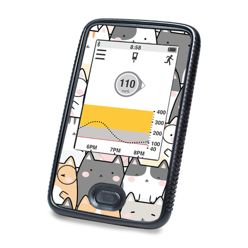 Peelz Kitty Cartoon DEXCOM G6 Touchscreen Receiver Peelz/Stickers White Smoke