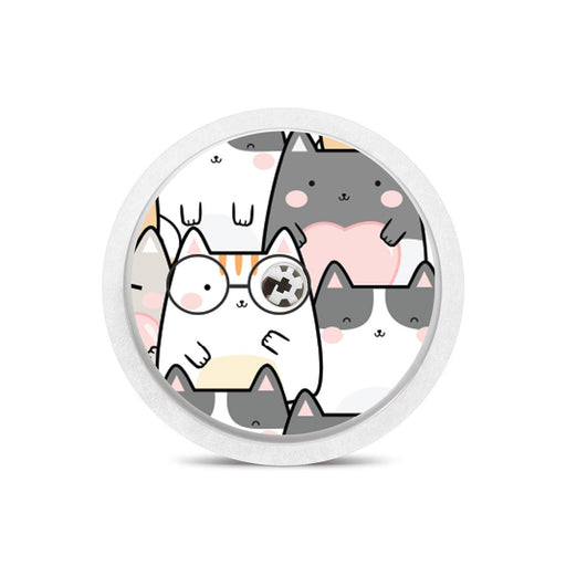 Peelz Kitty Cartoon Freestyle Libre 2 Peelz/Stickers White Smoke Sensor Only