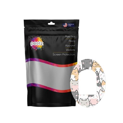 Peelz Kitty Cartoon Pod Patch Tape - Pump Peelz Patch Medical Tape White Smoke 4-Pack (Set of 4 Patches)