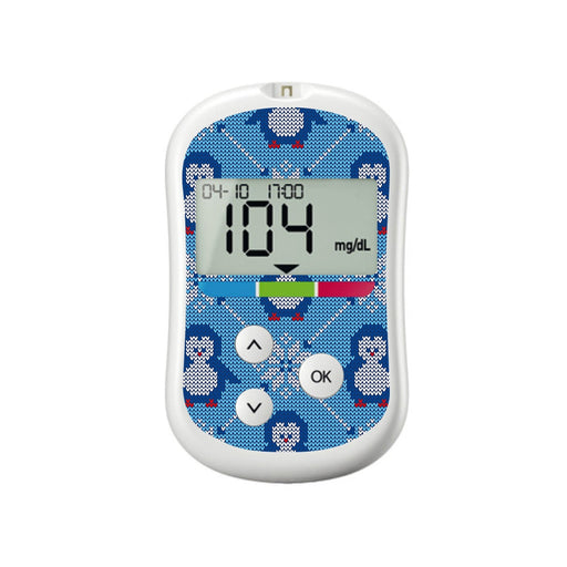 Peelz Knitted Penguins for OneTouch Verio Flex Glucometer Peelz/Stickers White Smoke