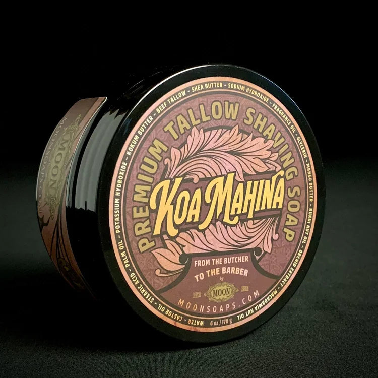 Moon Soaps Moon Soaps Koa Mahina Shaving Collection Shaving Set Black Shaving Soap  6 Oz