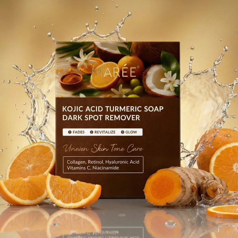 Maree Turmeric Kojic Soap & Scrub Dark Khaki 1 item - Complete your routine,2 items - Good choice,3 items - Best price