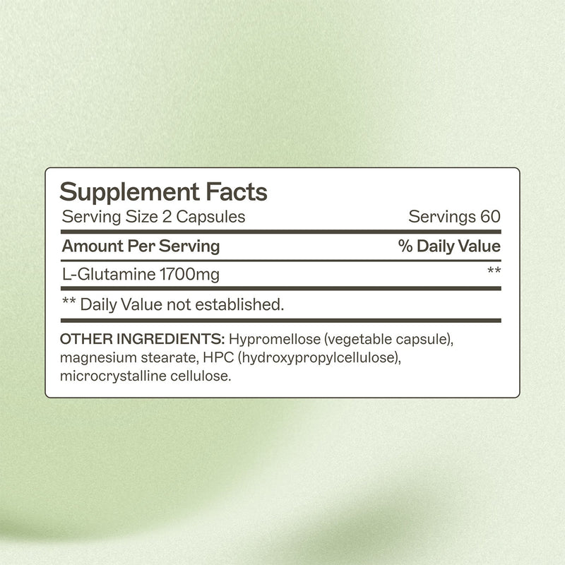 AMMD L-Glutamine Capsules Supplement Antique White