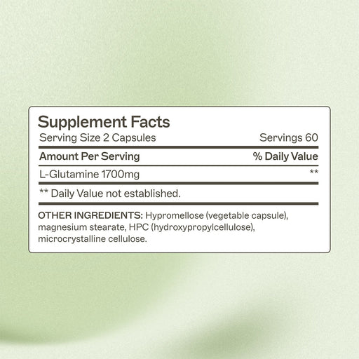 AMMD L-Glutamine Capsules Supplement Antique White