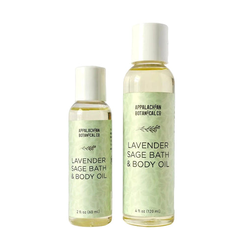 Appalachian Botanical Co. Lavender Sage Bath & Body Oil Body Oil White Smoke 2 fl oz,4 fl oz,4 mL